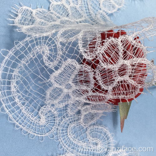 Snow White Eyelet Fabric Lace Trim